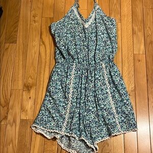 Hollister Blue and White Skorts with Playful Pattern